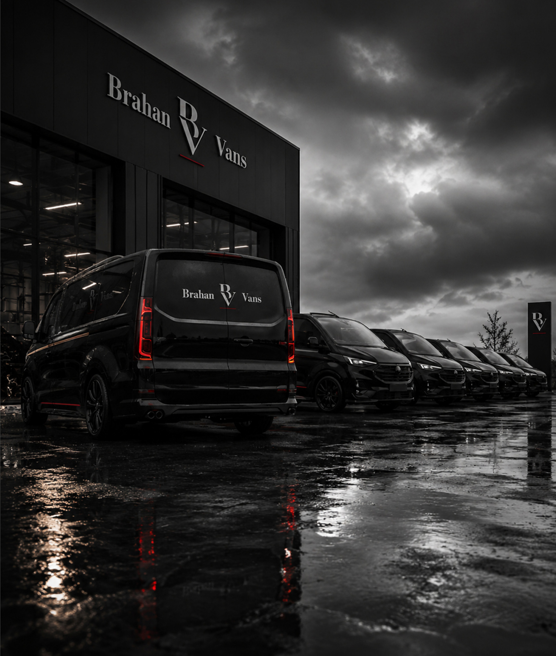 Brahan Vans vehicle and exterior signage shown in context